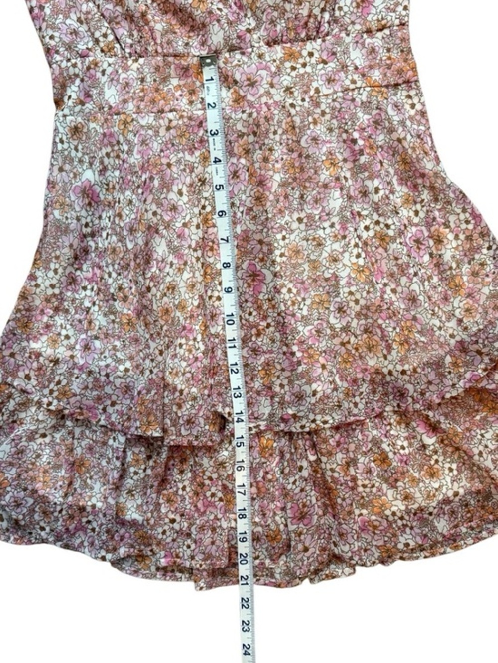 Japna Floral‎ Long Sleeve Tiered Ruffle Mini Dress Pink Size M Coquette Feminine - Picture 7 of 9
